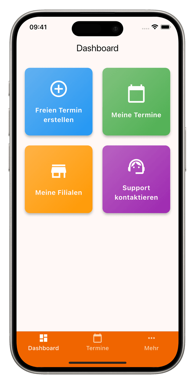 Blitztermin App - Dienstleister Dashboard